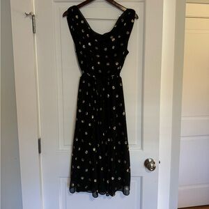 RNStudio Ronni Nicole black cocktail dress with gold polka dots